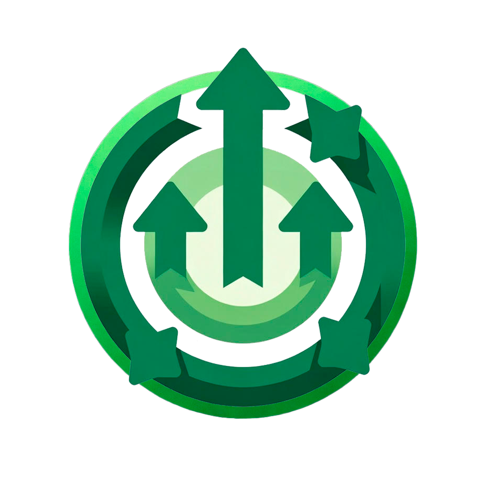 Стрелки по кругу - символ масштабирования и роста решения вместе с производством клиента